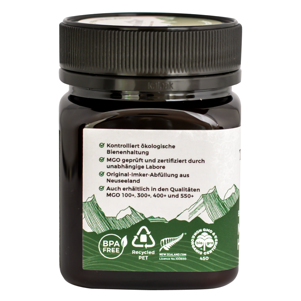TranzAlpine Organic Manuka Honey MGO 250+