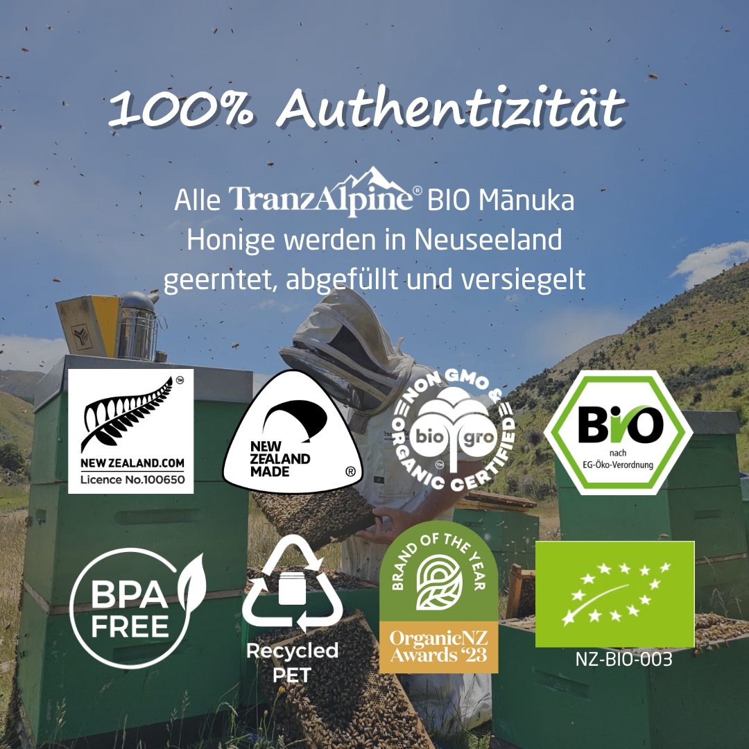 TranzAlpine Organic Manuka Honey MGO 550+