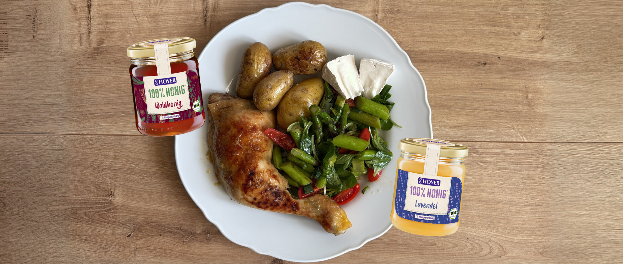 Frühlingsrezept: Honig-Zitronen-Hähnchen mit Spargelsalat