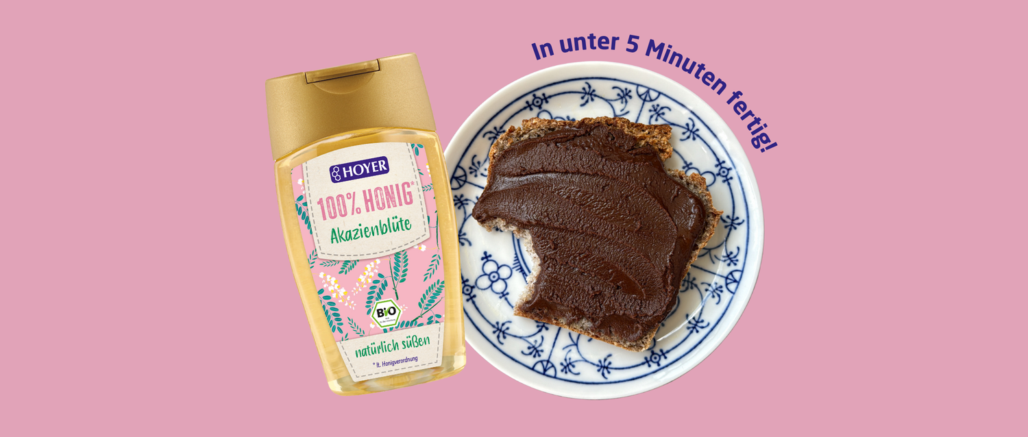 Rezept: Selbstgemachte Nuss-Nougat-Creme mit Akazienblütenhonig