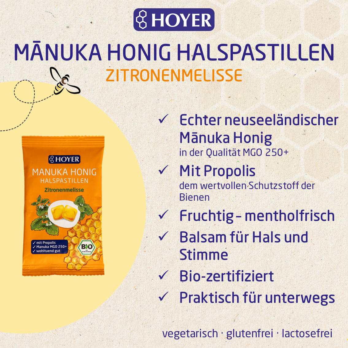 Manuka Honig Halspastillen Zitronenmelisse