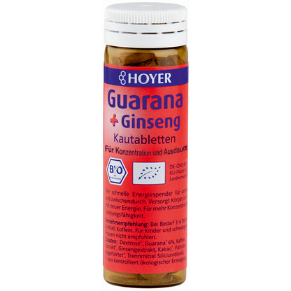 Guarana + ginseng chewable tablets