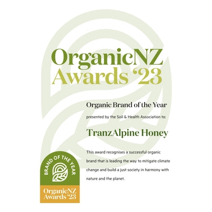 TranzAlpine Organic Manuka Honey MGO 100+